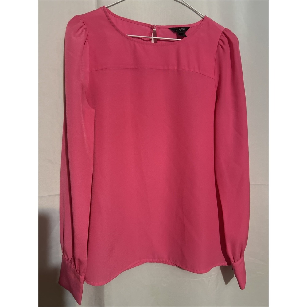 J Crew Women's Pink Business Long Sleeve Button Down Blouse Size XS